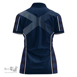 ScotsTee Shop Scottish Home (Hume) Clan Scottish Crest and Scottish Thistle Sport Tartan Womens Polo Shirt