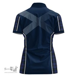 ScotsTee Shop Scottish Hope (Vere-Weir) Clan Scottish Crest and Scottish Thistle Sport Tartan Womens Polo Shirt