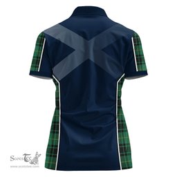 ScotsTee Shop Scottish MacArthur Ancient Clan Scottish Crest and Scottish Thistle Sport Tartan Womens Polo Shirt