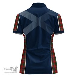 ScotsTee Shop Scottish Innes Clan Scottish Crest and Scottish Thistle Sport Tartan Womens Polo Shirt