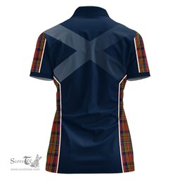 ScotsTee Shop Scottish Hepburn Clan Scottish Crest and Scottish Thistle Sport Tartan Womens Polo Shirt