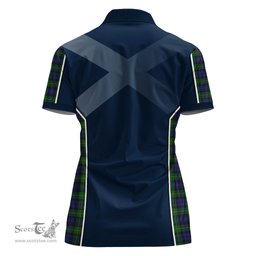 ScotsTee Shop Scottish Gordon Clan Scottish Crest and Scottish Thistle Sport Tartan Womens Polo Shirt