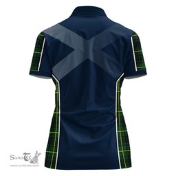 ScotsTee Shop Scottish MacArthur Modern Clan Scottish Crest and Scottish Thistle Sport Tartan Womens Polo Shirt