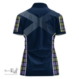 ScotsTee Shop Scottish MacDonald Ancient Clan Scottish Crest and Scottish Thistle Sport Tartan Womens Polo Shirt