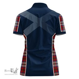 ScotsTee Shop Scottish MacCulloch Dress Clan Scottish Crest and Scottish Thistle Sport Tartan Womens Polo Shirt