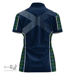 ScotsTee Shop Scottish Lyon Clan Scottish Crest and Scottish Thistle Sport Tartan Womens Polo Shirt