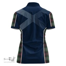 ScotsTee Shop Scottish Rollo Hunting Clan Scottish Crest and Scottish Thistle Sport Tartan Womens Polo Shirt