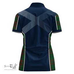 ScotsTee Shop Scottish Matheson Hunting Highland Clan Scottish Crest and Scottish Thistle Sport Tartan Womens Polo Shirt