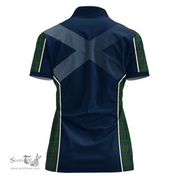 ScotsTee Shop Scottish Moncrieff of Atholl Clan Scottish Crest and Scottish Thistle Sport Tartan Womens Polo Shirt