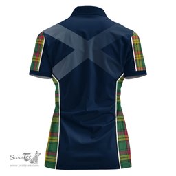 ScotsTee Shop Scottish MacMillan Old Ancient Clan Scottish Crest and Scottish Thistle Sport Tartan Womens Polo Shirt
