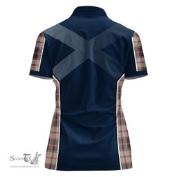 ScotsTee Shop Scottish MacPherson Hunting Ancient Clan Scottish Crest and Scottish Thistle Sport Tartan Womens Polo Shirt