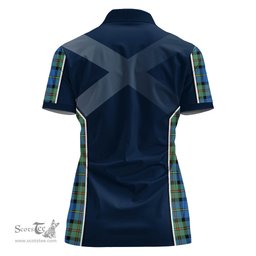 ScotsTee Shop Scottish MacLeod of Harris Ancient Clan Scottish Crest and Scottish Thistle Sport Tartan Womens Polo Shirt