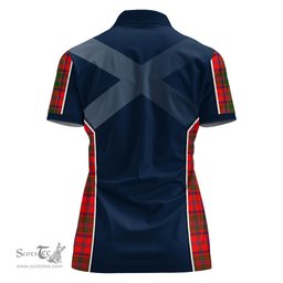 ScotsTee Shop Scottish Stewart of Appin Modern Clan Scottish Crest and Scottish Thistle Sport Tartan Womens Polo Shirt