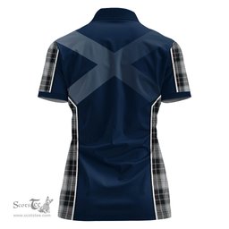 ScotsTee Shop Scottish MacRae Dress Clan Scottish Crest and Scottish Thistle Sport Tartan Womens Polo Shirt