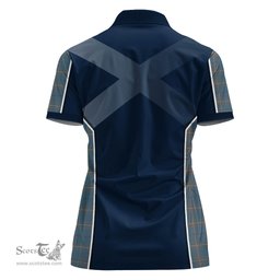 ScotsTee Shop Scottish McKerrell of Hillhouse Dress Clan Scottish Crest and Scottish Thistle Sport Tartan Womens Polo Shirt