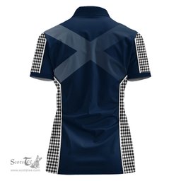 ScotsTee Shop Scottish Shepherd Clan Scottish Crest and Scottish Thistle Sport Tartan Womens Polo Shirt