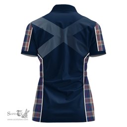 ScotsTee Shop Scottish Stewart of Appin Hunting Dress Clan Scottish Crest and Scottish Thistle Sport Tartan Womens Polo Shirt