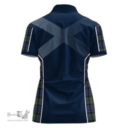 ScotsTee Shop Scottish McFadzen 02 Clan Scottish Crest and Scottish Thistle Sport Tartan Womens Polo Shirt