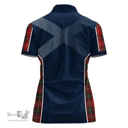 ScotsTee Shop Scottish Orr Clan Scottish Crest and Scottish Thistle Sport Tartan Womens Polo Shirt