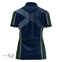 ScotsTee Shop Scottish Scott Hunting Clan Scottish Crest and Scottish Thistle Sport Tartan Womens Polo Shirt