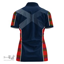 ScotsTee Shop Scottish Nicolson Modern Clan Scottish Crest and Scottish Thistle Sport Tartan Womens Polo Shirt