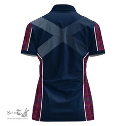 ScotsTee Shop Scottish McCall (Caithness) Clan Scottish Crest and Scottish Thistle Sport Tartan Womens Polo Shirt