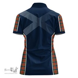 ScotsTee Shop Scottish MacNaughton Ancient Clan Scottish Crest and Scottish Thistle Sport Tartan Womens Polo Shirt