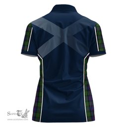 ScotsTee Shop Scottish Murray of Atholl Clan Scottish Crest and Scottish Thistle Sport Tartan Womens Polo Shirt