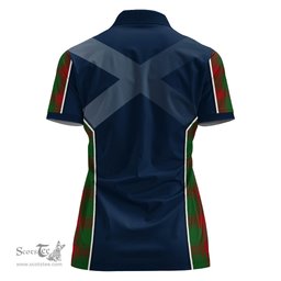 ScotsTee Shop Scottish Middleton Clan Scottish Crest and Scottish Thistle Sport Tartan Womens Polo Shirt