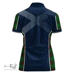 ScotsTee Shop Scottish Orrock Clan Scottish Crest and Scottish Thistle Sport Tartan Womens Polo Shirt