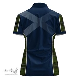 ScotsTee Shop Scottish MacLean Hunting Clan Scottish Crest and Scottish Thistle Sport Tartan Womens Polo Shirt