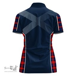 ScotsTee Shop Scottish MacLachlan Modern Clan Scottish Crest and Scottish Thistle Sport Tartan Womens Polo Shirt