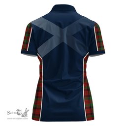 ScotsTee Shop Scottish MacNicol Clan Scottish Crest and Scottish Thistle Sport Tartan Womens Polo Shirt