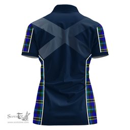 ScotsTee Shop Scottish Weir Modern Clan Scottish Crest and Scottish Thistle Sport Tartan Womens Polo Shirt