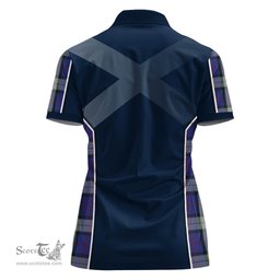 ScotsTee Shop Scottish Sinclair Dress Clan Scottish Crest and Scottish Thistle Sport Tartan Womens Polo Shirt