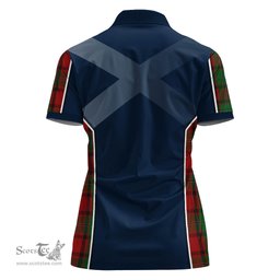 ScotsTee Shop Scottish MacPhail Clan Scottish Crest and Scottish Thistle Sport Tartan Womens Polo Shirt