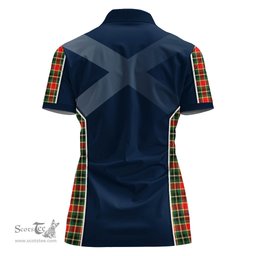 ScotsTee Shop Scottish MacLachlan Hunting Modern Clan Scottish Crest and Scottish Thistle Sport Tartan Womens Polo Shirt