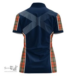 ScotsTee Shop Scottish Scott Ancient Clan Scottish Crest and Scottish Thistle Sport Tartan Womens Polo Shirt