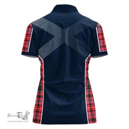 ScotsTee Shop Scottish Straiton Clan Scottish Crest and Scottish Thistle Sport Tartan Womens Polo Shirt