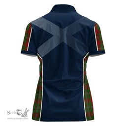 ScotsTee Shop Scottish Strange Clan Scottish Crest and Scottish Thistle Sport Tartan Womens Polo Shirt