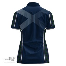 ScotsTee Shop Scottish Sutherland Clan Scottish Crest and Scottish Thistle Sport Tartan Womens Polo Shirt