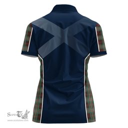 ScotsTee Shop Scottish Scott Brown Ancient Clan Scottish Crest and Scottish Thistle Sport Tartan Womens Polo Shirt