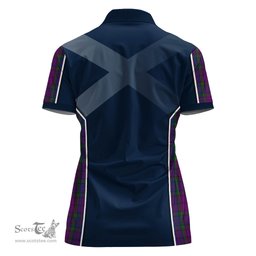 ScotsTee Shop Scottish Wardlaw Clan Scottish Crest and Scottish Thistle Sport Tartan Womens Polo Shirt