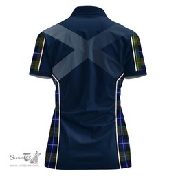 ScotsTee Shop Scottish Smith Modern Clan Scottish Crest and Scottish Thistle Sport Tartan Womens Polo Shirt