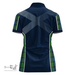 ScotsTee Shop Scottish Stirling Clan Scottish Crest and Scottish Thistle Sport Tartan Womens Polo Shirt