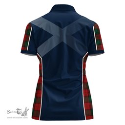 ScotsTee Shop Scottish Stewart of Atholl Clan Scottish Crest and Scottish Thistle Sport Tartan Womens Polo Shirt