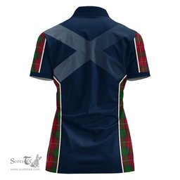 ScotsTee Shop Scottish Rattray Clan Scottish Crest and Scottish Thistle Sport Tartan Womens Polo Shirt