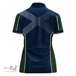ScotsTee Shop Scottish MacLean of Duart Hunting Clan Scottish Crest and Scottish Thistle Sport Tartan Womens Polo Shirt