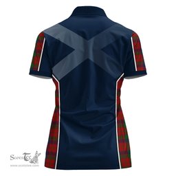 ScotsTee Shop Scottish Robertson Clan Scottish Crest and Scottish Thistle Sport Tartan Womens Polo Shirt