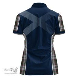 ScotsTee Shop Scottish Stewart of Appin Dress Clan Scottish Crest and Scottish Thistle Sport Tartan Womens Polo Shirt